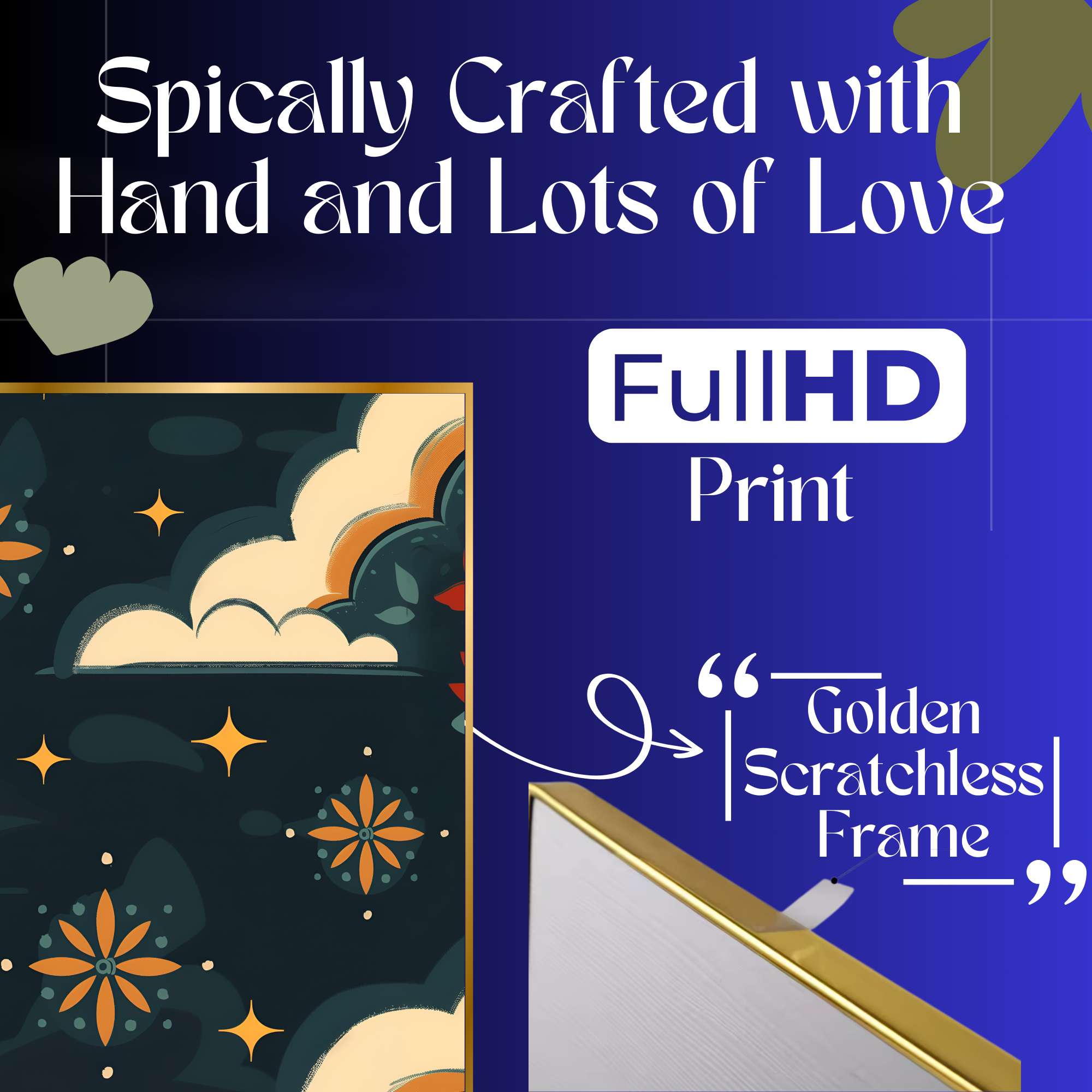 Set of Three Wall Paintings for Wall Decoration Golden Framed Wall Paintings for Living Room & Bedroom Wall Art for Home Decoration & Office Wall Décor (24x18 inch CH-GD3-6) - Image 4