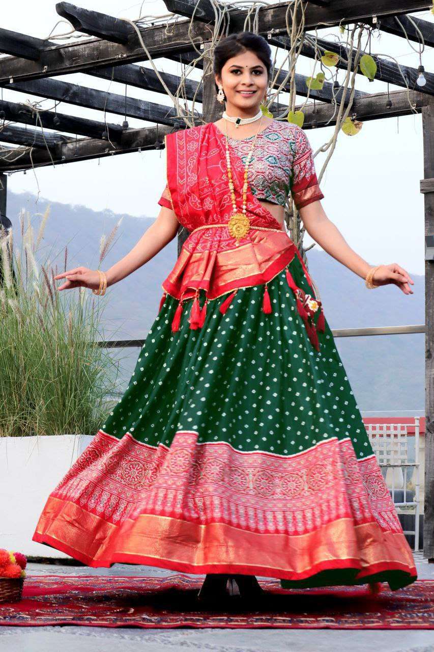 Women's Traditional Bandhani Ghagra Choli with Dupatta | Navratri & Festive Wear - Image 3