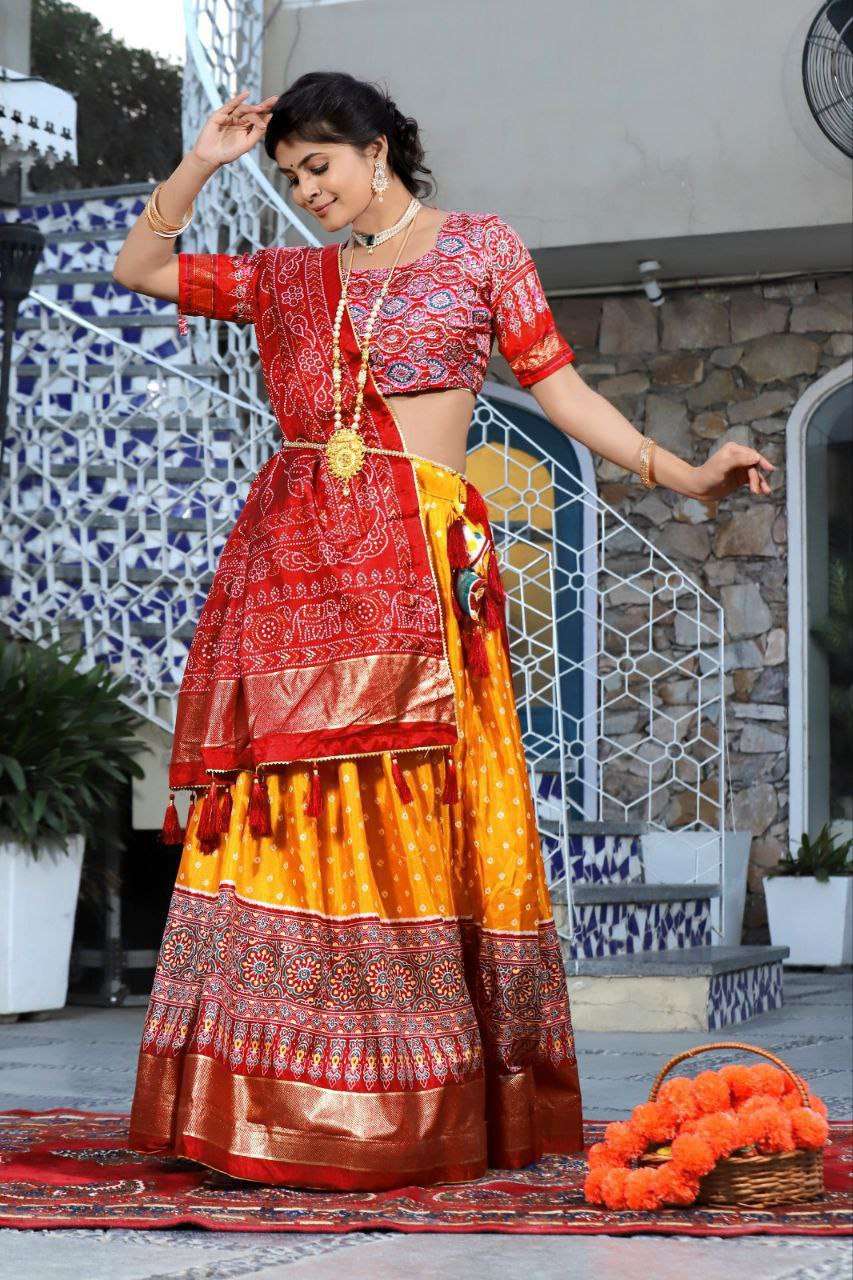 Women's Traditional Bandhani Ghagra Choli with Dupatta | Navratri & Festive Wear - Image 11