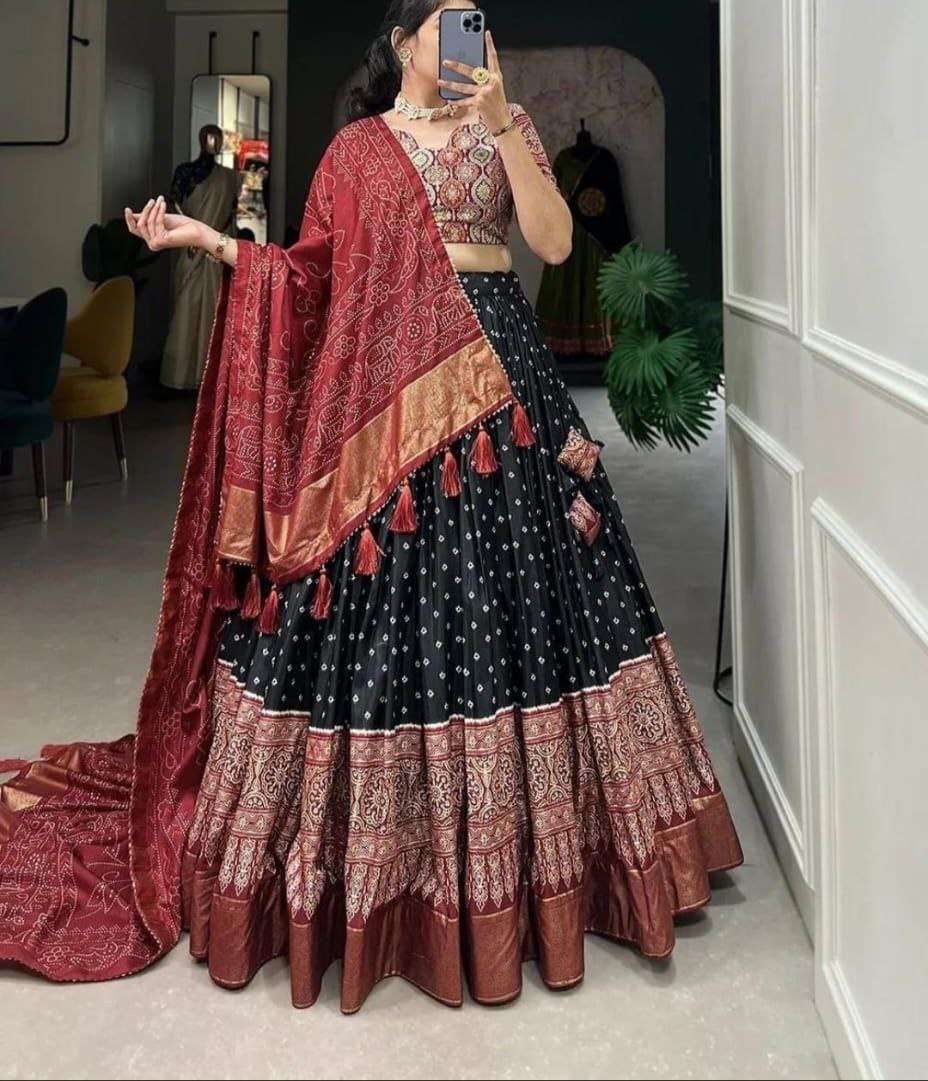 Women's Traditional Bandhani Ghagra Choli with Dupatta | Navratri & Festive Wear - Image 9
