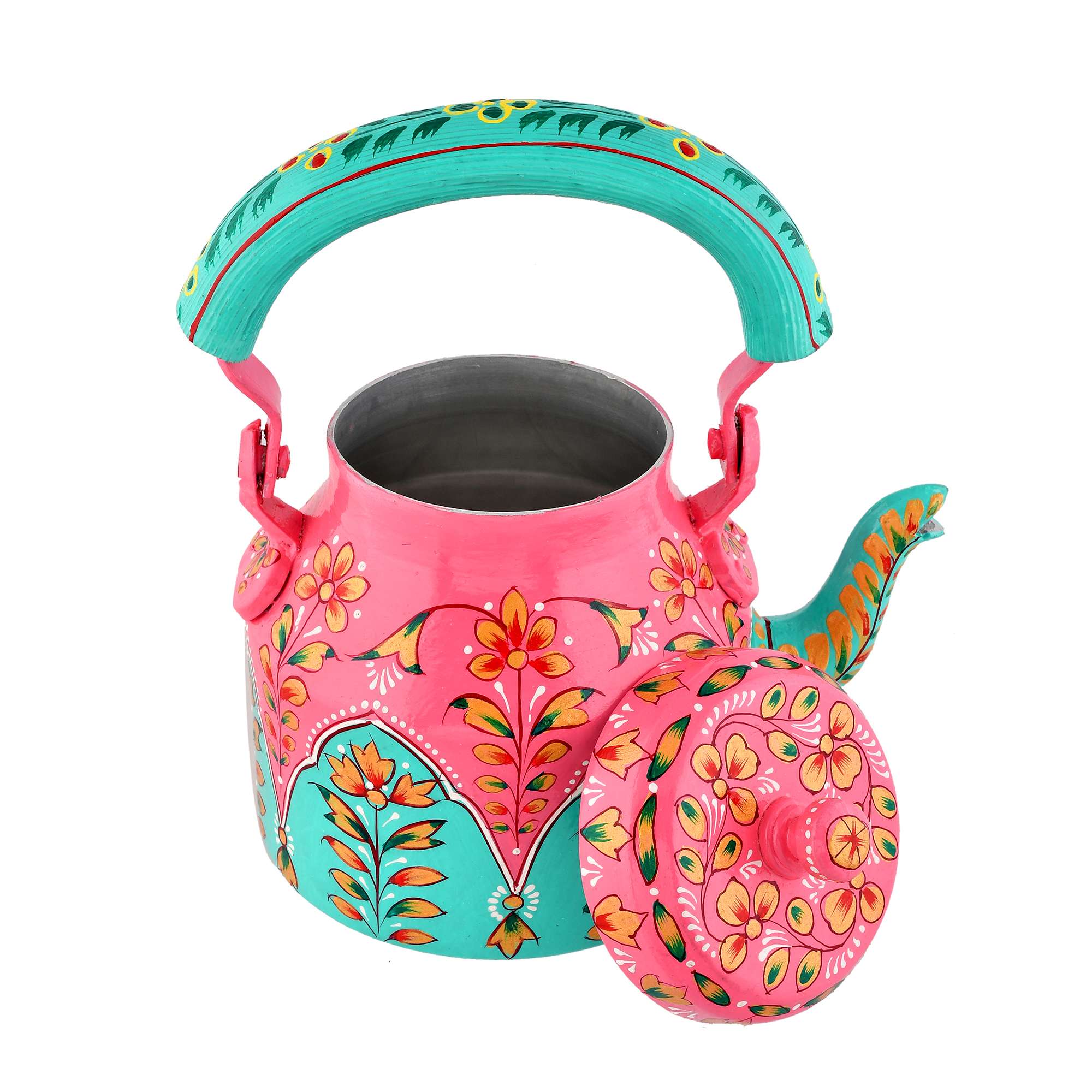 Hand-Painted Aluminium Tea Kettle – 750 ml for kitchen décor Home Décor , Tea Party , Serving - Image 3