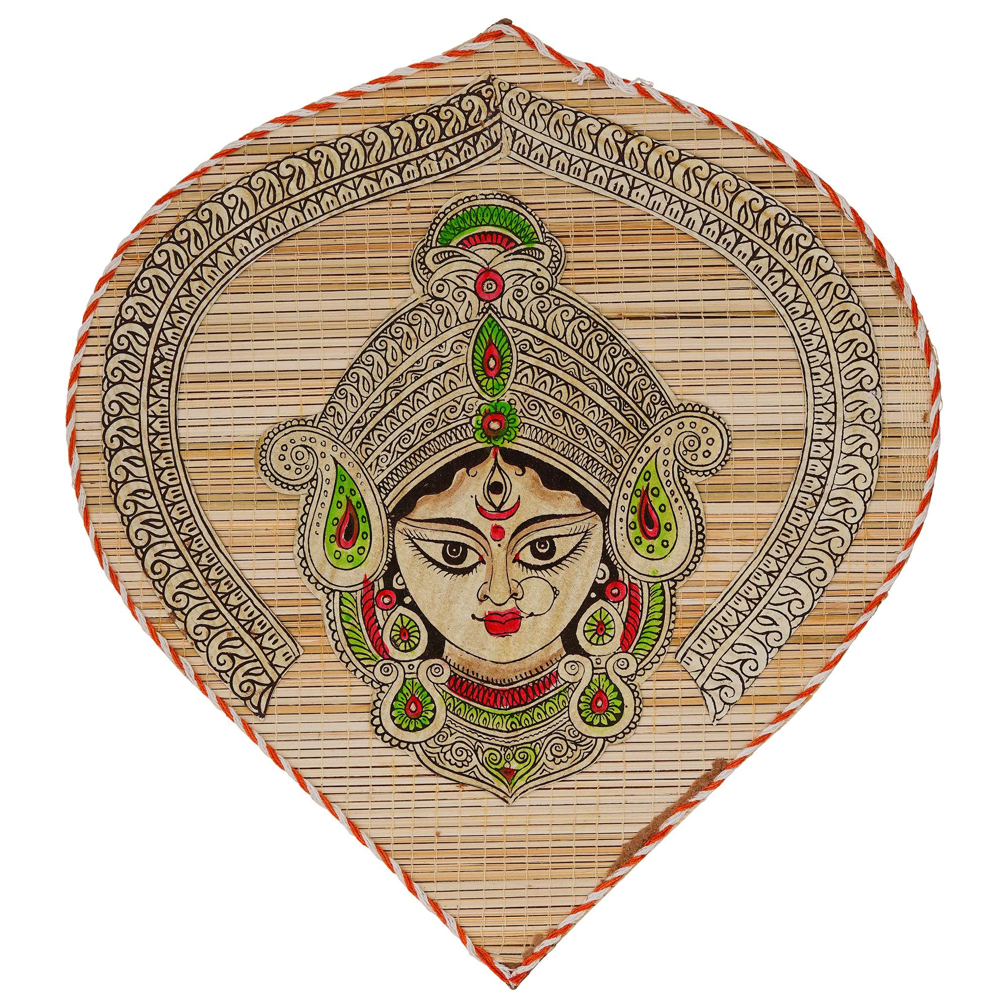 Bamboo Handcrafted Leaf Design Wall Hangings Of Durga Ji For Home Decor | Bamboo Art For Wall Decor - Image 3