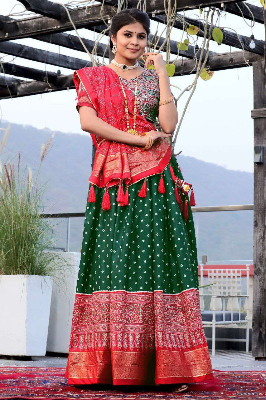 Women's Traditional Bandhani Ghagra Choli with Dupatta | Navratri & Festive Wear - Image 4