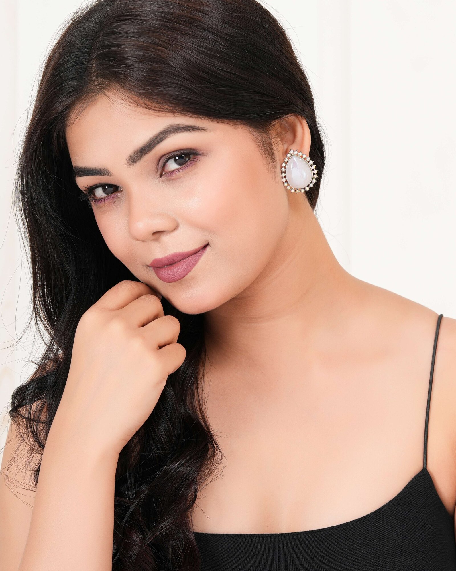 Women's Indo Western Teardrop Shaped Party Wear Ethnic Stud Earrings for Women -AZ 838-OX-ER15