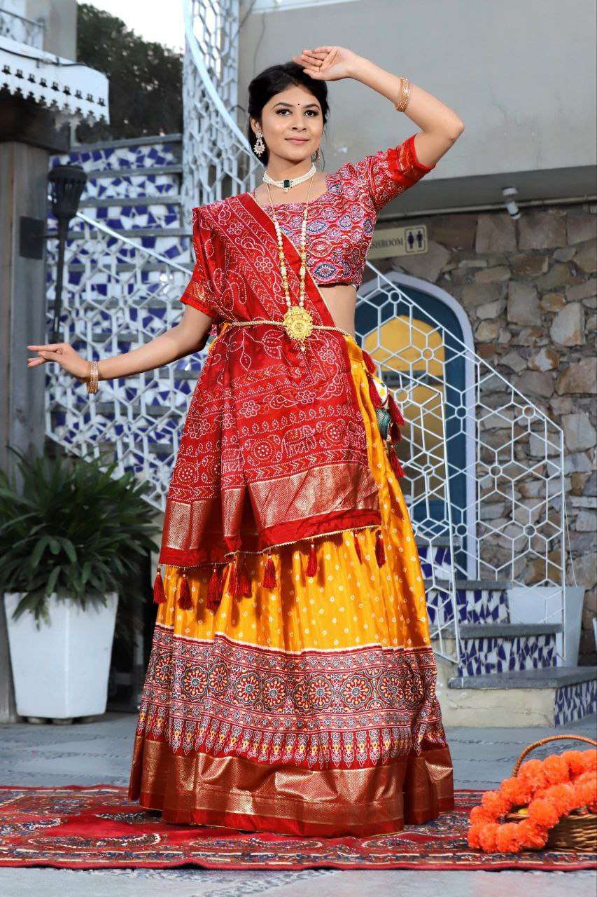 Women's Traditional Bandhani Ghagra Choli with Dupatta | Navratri & Festive Wear - Image 12