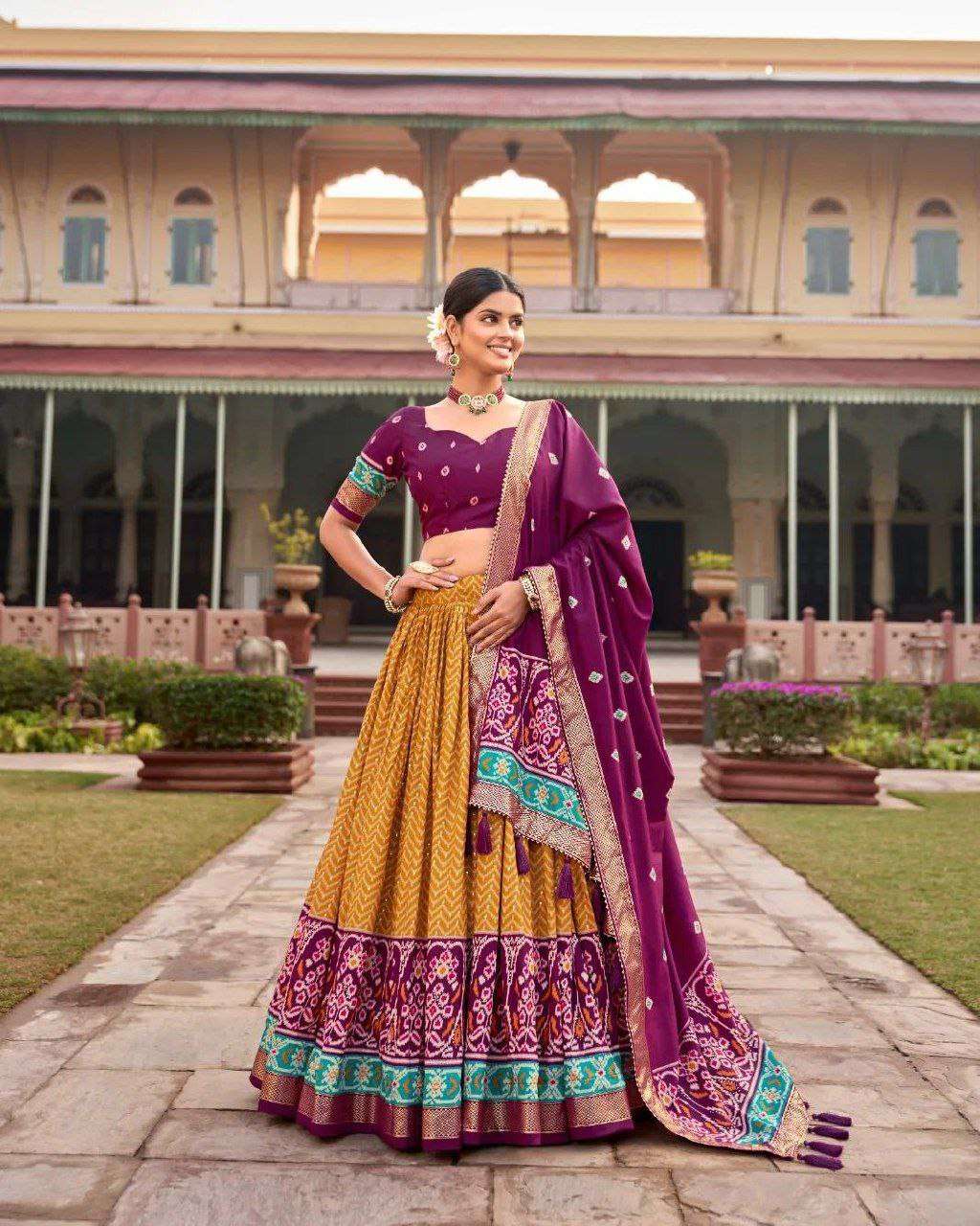 Women's Traditional Printed Lehenga Choli Set with Embroidered Dupatta | Festive Wear - Image 8