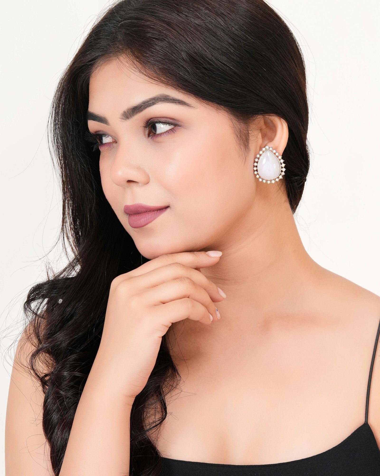 Women's Indo Western Teardrop Shaped Party Wear Ethnic Stud Earrings for Women -AZ 838-OX-ER15 - Image 3