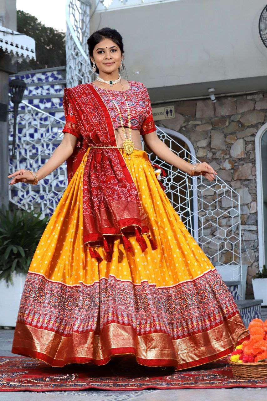 Women's Traditional Bandhani Ghagra Choli with Dupatta | Navratri & Festive Wear - Image 10
