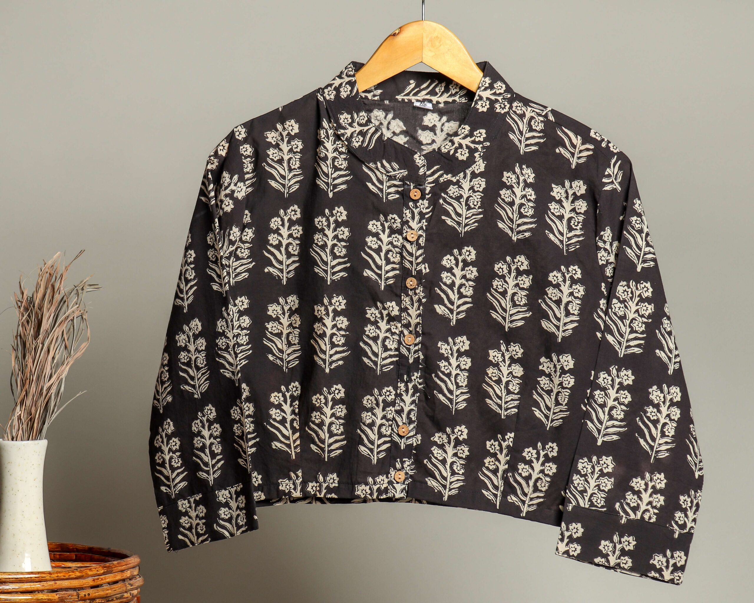 Handmade Block Print Cotton for Women | Ethnic Floral Printed Top with Long Sleeves