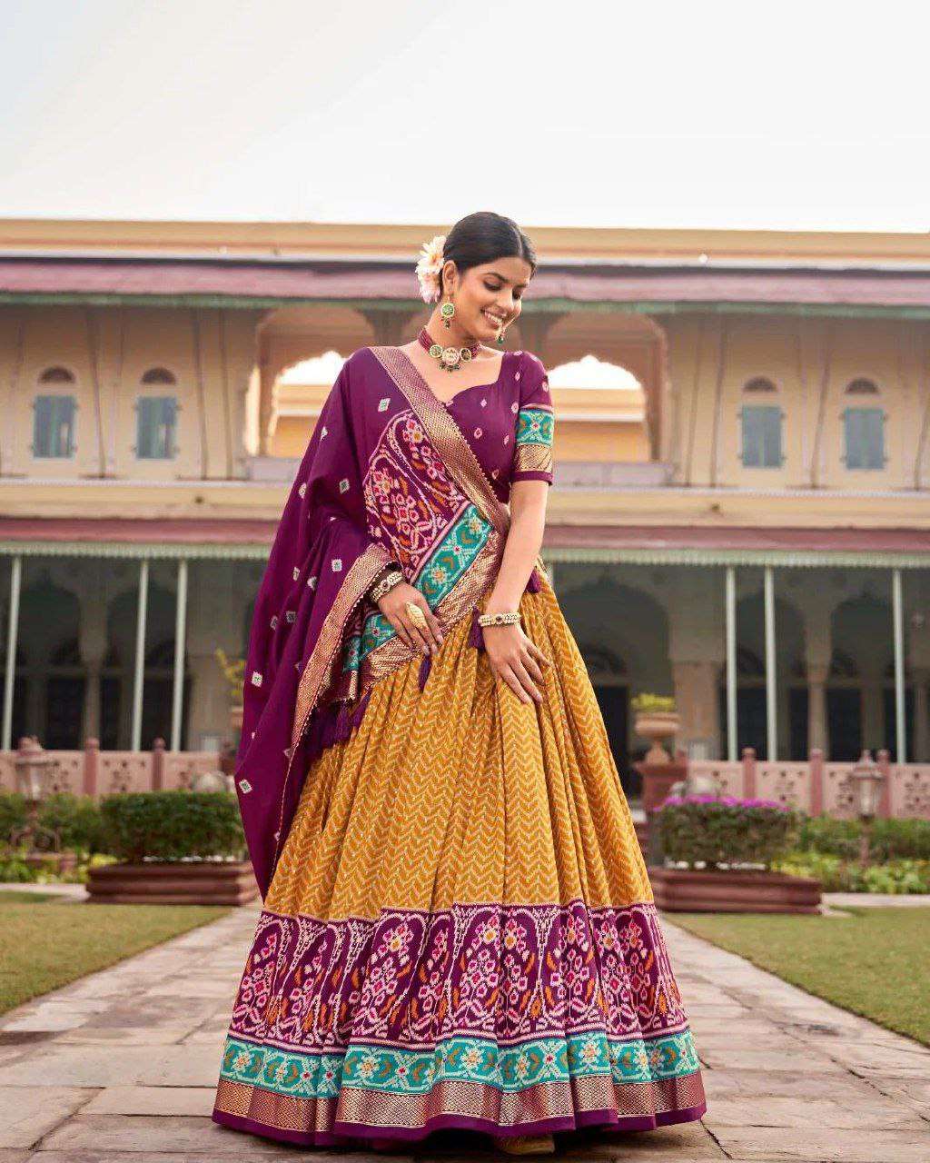 Women's Traditional Printed Lehenga Choli Set with Embroidered Dupatta | Festive Wear - Image 9