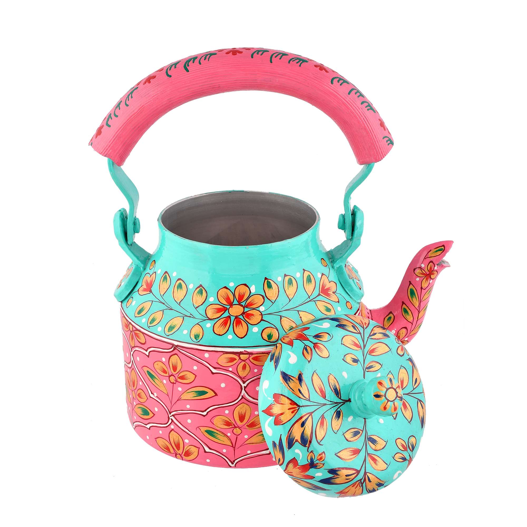 Hand-Painted Aluminium Tea Kettle – 750 ml for kitchen décor Home Décor , Tea Party , Serving - Image 3